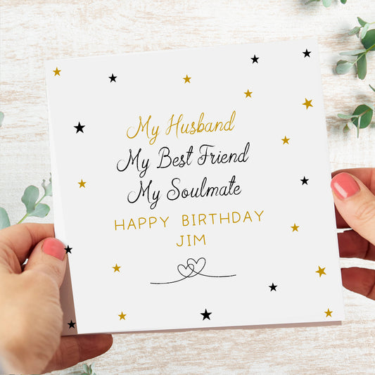 Personalised Birthday Card Husband Best Friend Soulmate