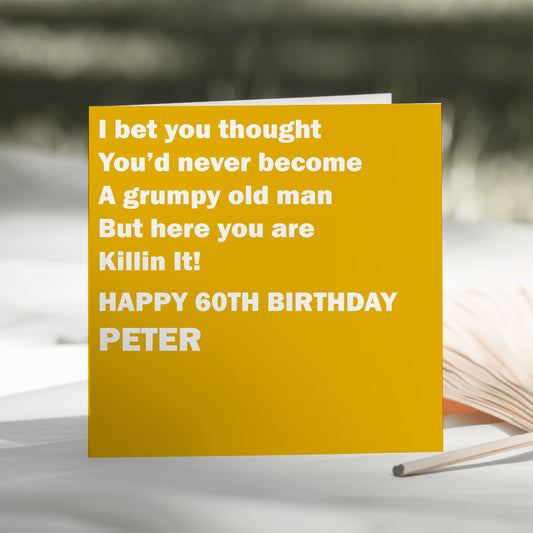 Funny Birthday Card Grump Old Man