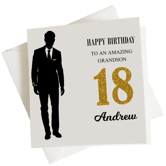 Personalised Male Birthday Card Male Silhouette
