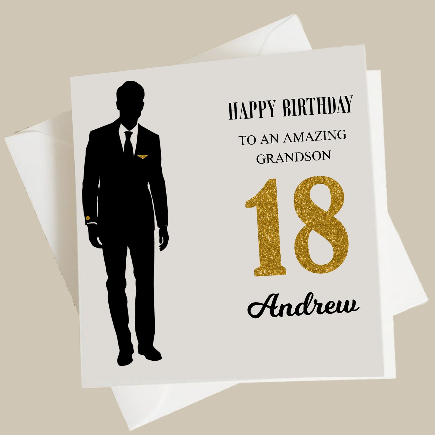 Personalised Male Birthday Card Male Silhouette