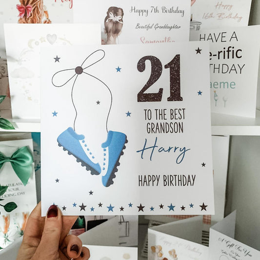 Personalised Birthday Card Football Boots