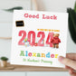 Personalised Good Luck First Day At School Card Red Teddy Bear