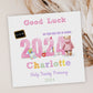 Personalised Good Luck First Day At School Card Red Teddy Bear