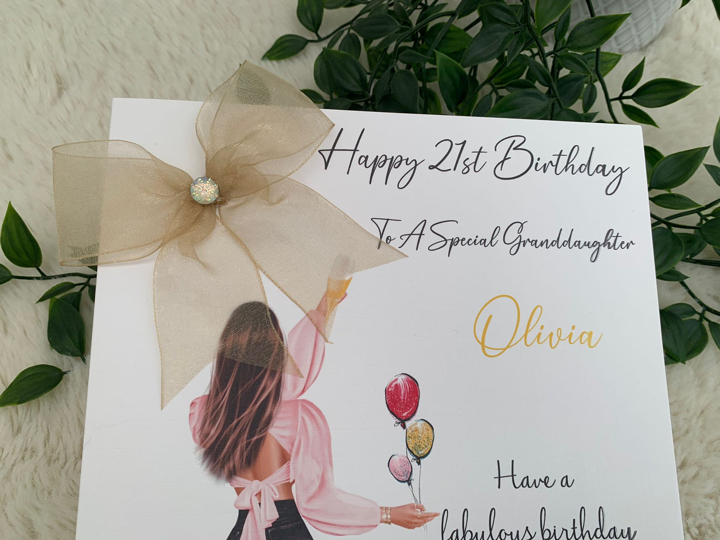 Personalised Luxury Large A4 Birthday Card Party Girl Black Jeans