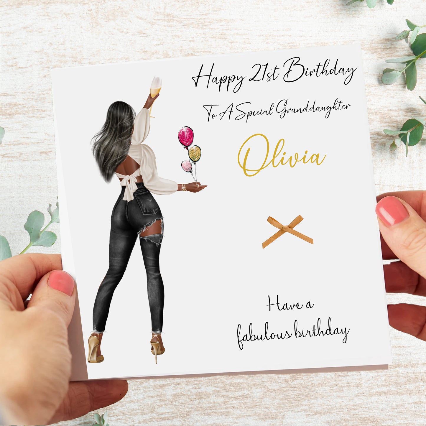 Personalised Birthday Gift Wrap Party Girl Black Jeans