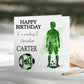 Watercolour Boys Football Birthday Card