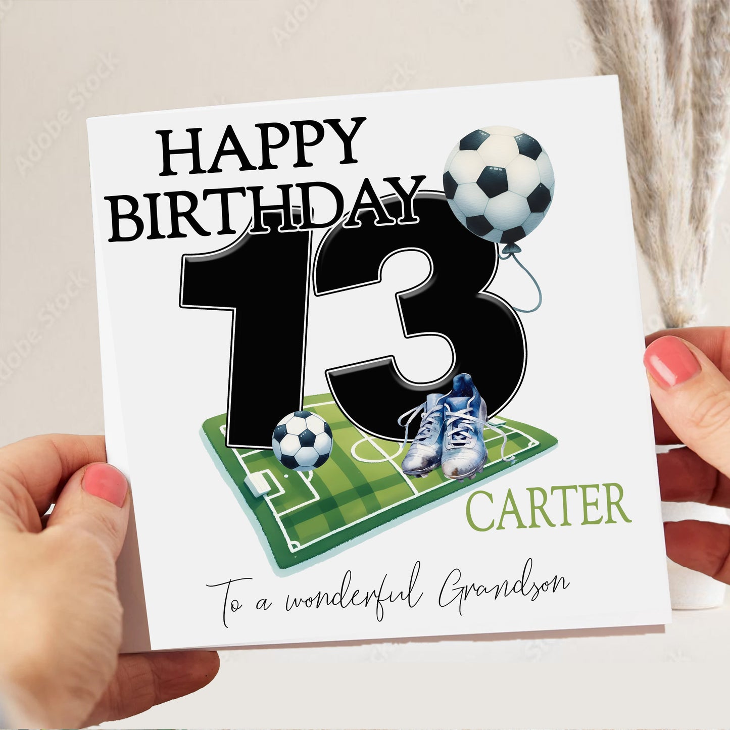 Football Balloon Age Birthday Card