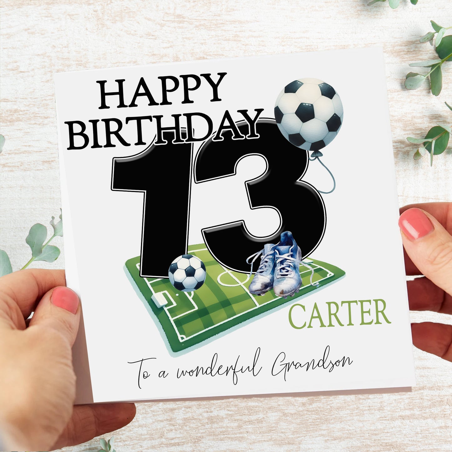 Football Balloon Age Birthday Card