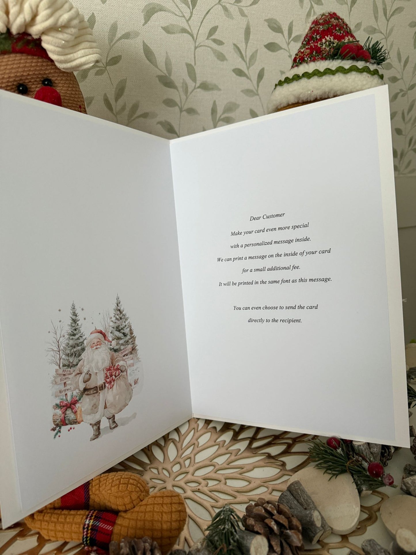 Personalised Christmas Card Santa & His Sack