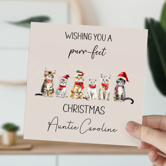 Christmas Card Wishing You A Purr-Fect Christmas Cats