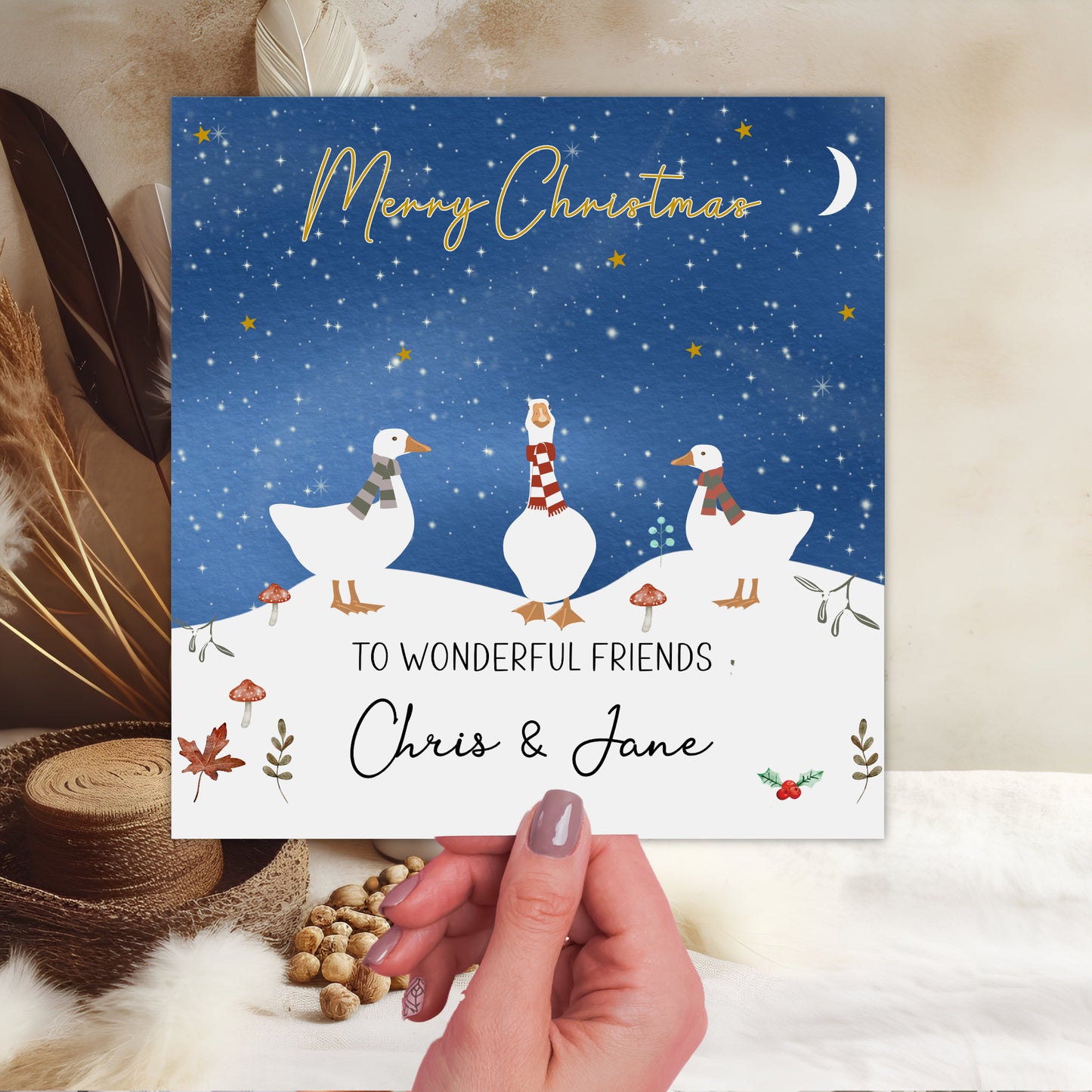 Christmas Card Winter Geese