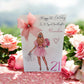 Personalised Birthday Card Girl Pink Dress
