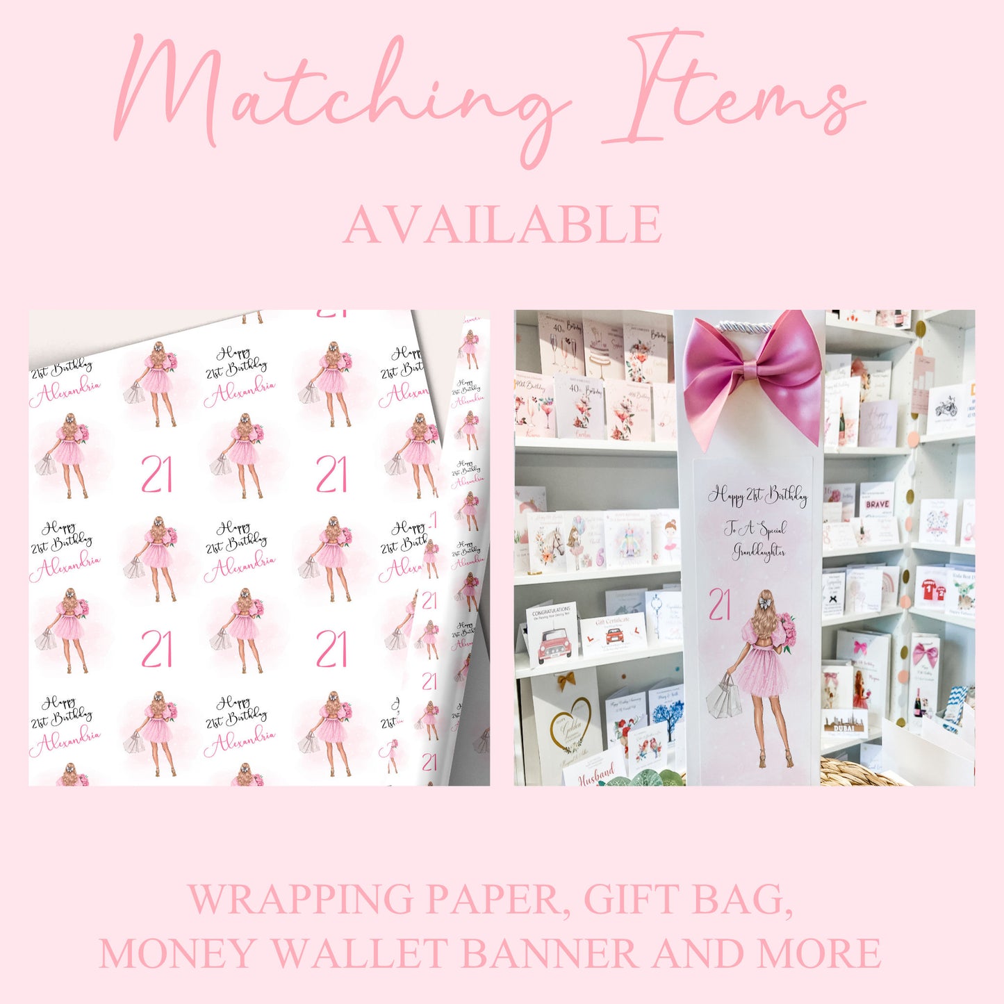Birthday Gift Wrap Girl Pink Dress