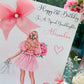 Personalised Luxury Large A4 Birthday Card Girl Pink Dress