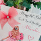 Personalised Luxury Large A4 Birthday Card Girl Pink Dress