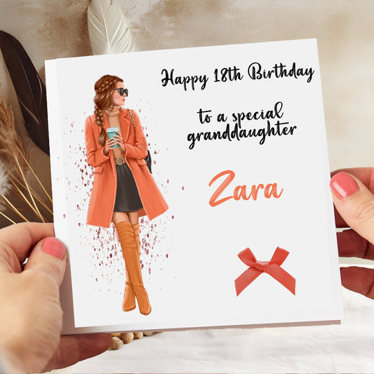 Birthday Card For Her Girl Autumn Girl