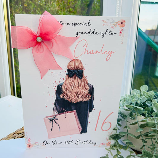 Large A4 Female Birthday Card, Personalised Card For Her