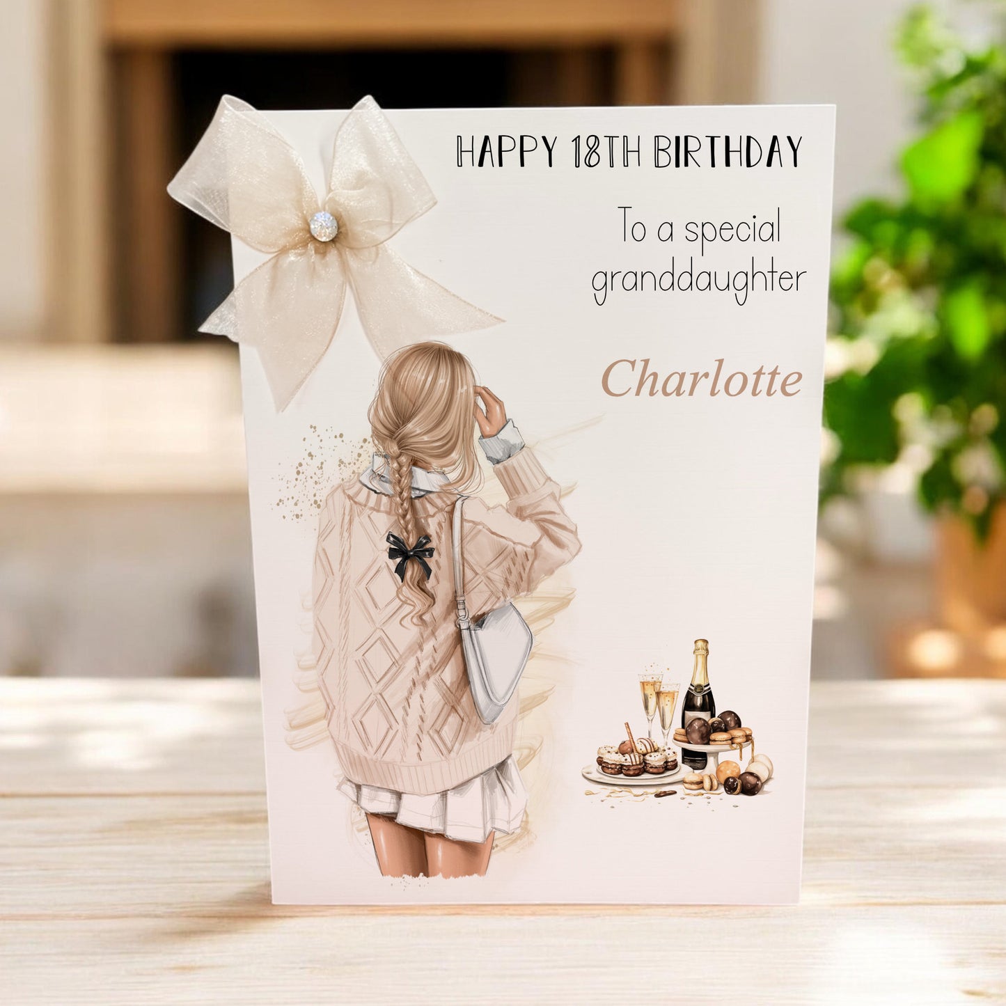 Large A4 Personalised Birthday Card Female Girl