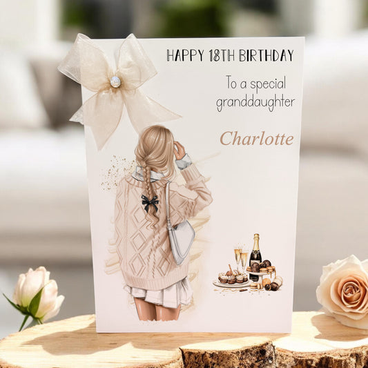 Large A4 Personalised Birthday Card Female Girl