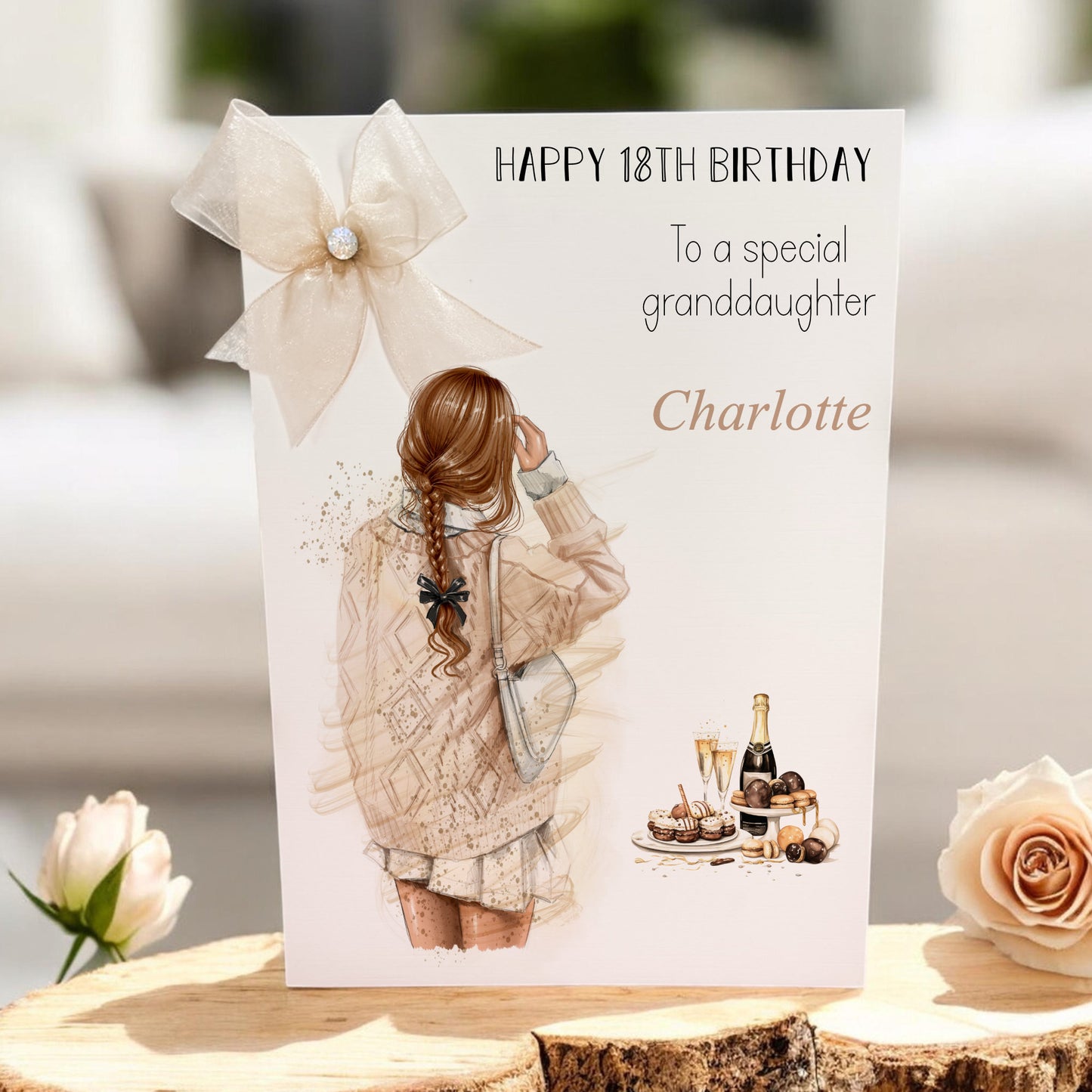 Large A4 Personalised Birthday Card Female Girl