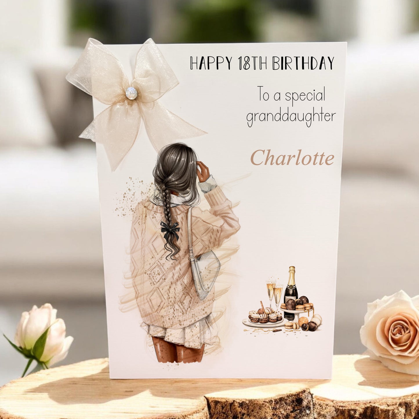 Large A4 Personalised Birthday Card Female Girl