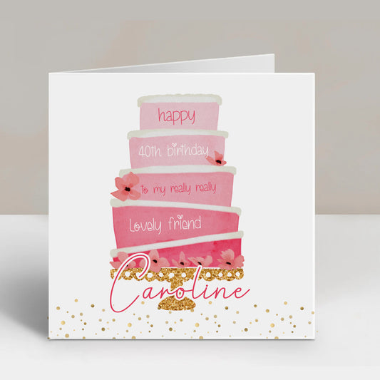 Birthday Card Pink Cake