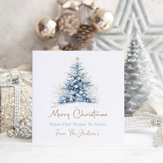 Personalised Christmas Card Pack 10, 20, 30, 40, 50 -Christmas Tree