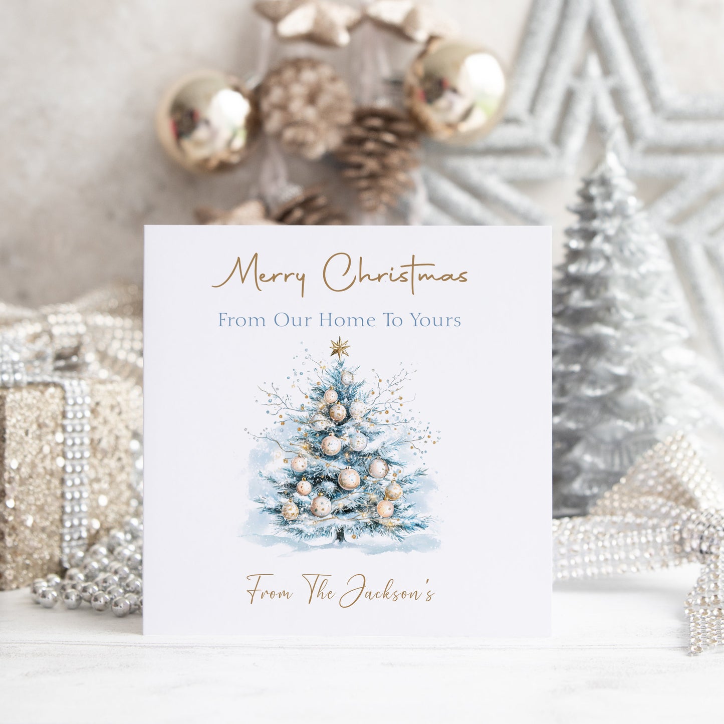 Personalised Christmas Card Pack 10, 20, 30, 40, 50 -Christmas Tree