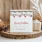 Personalised Christmas Card Pack 10, 20, 30, 40, 50 - Candy Stripe Bow Wreath