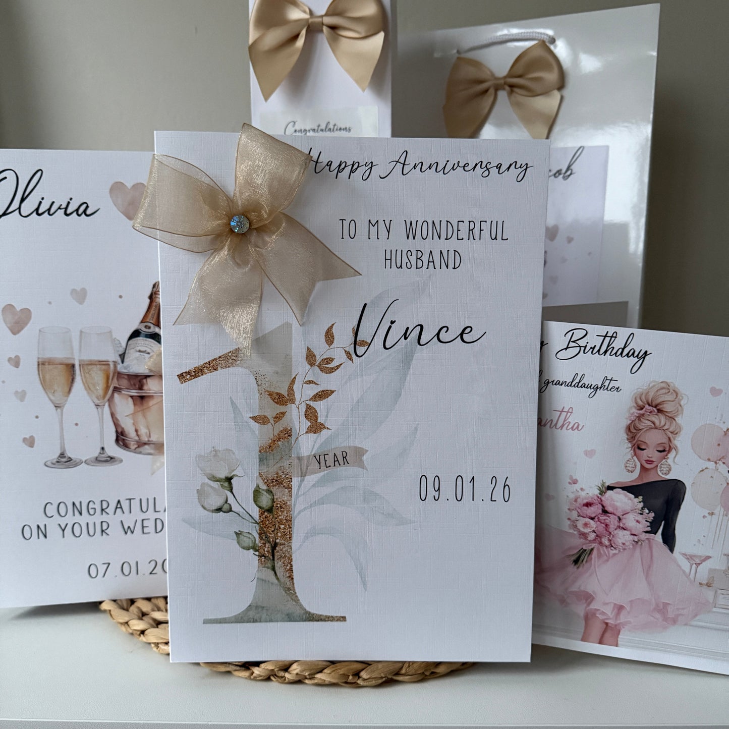 Large A4 Congratulations on Your First Wedding Anniversary Card