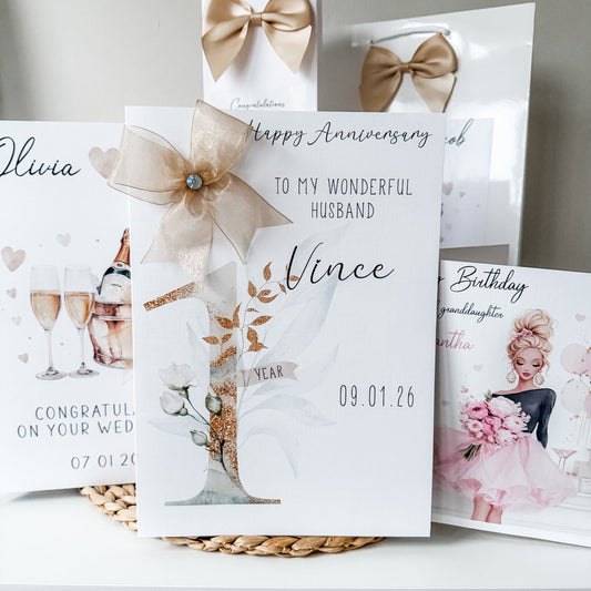 Large A4 Congratulations on Your First Wedding Anniversary Card