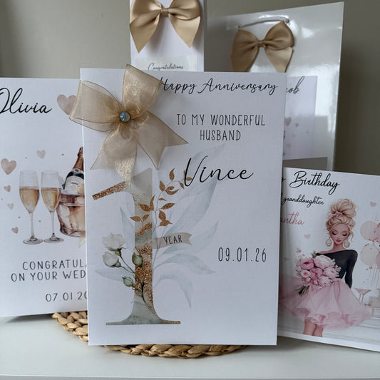 Large A4 Congratulations on Your First Wedding Anniversary Card