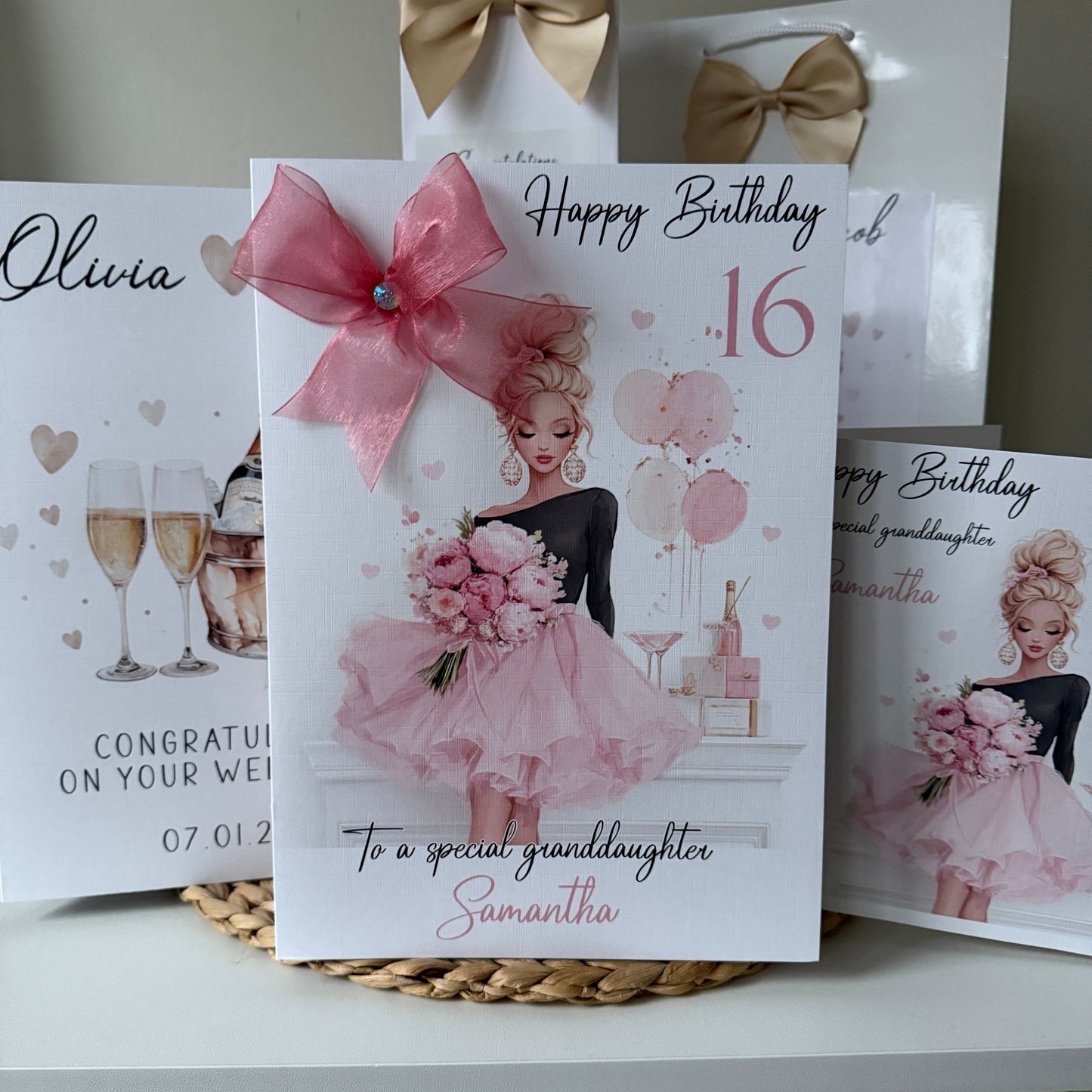 Large A4 Personalised Birthday Card, Party Girl, Sister, Daughter, Granddaughter, Friend, Bestie