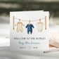 New Baby Card, Baby Boy Washing Line