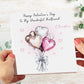 Valentines Day Card, Heart Balloons