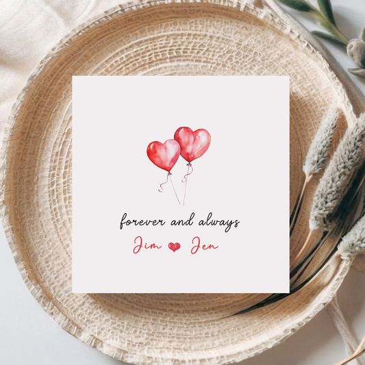 Valentines Day Card, Forever & Always