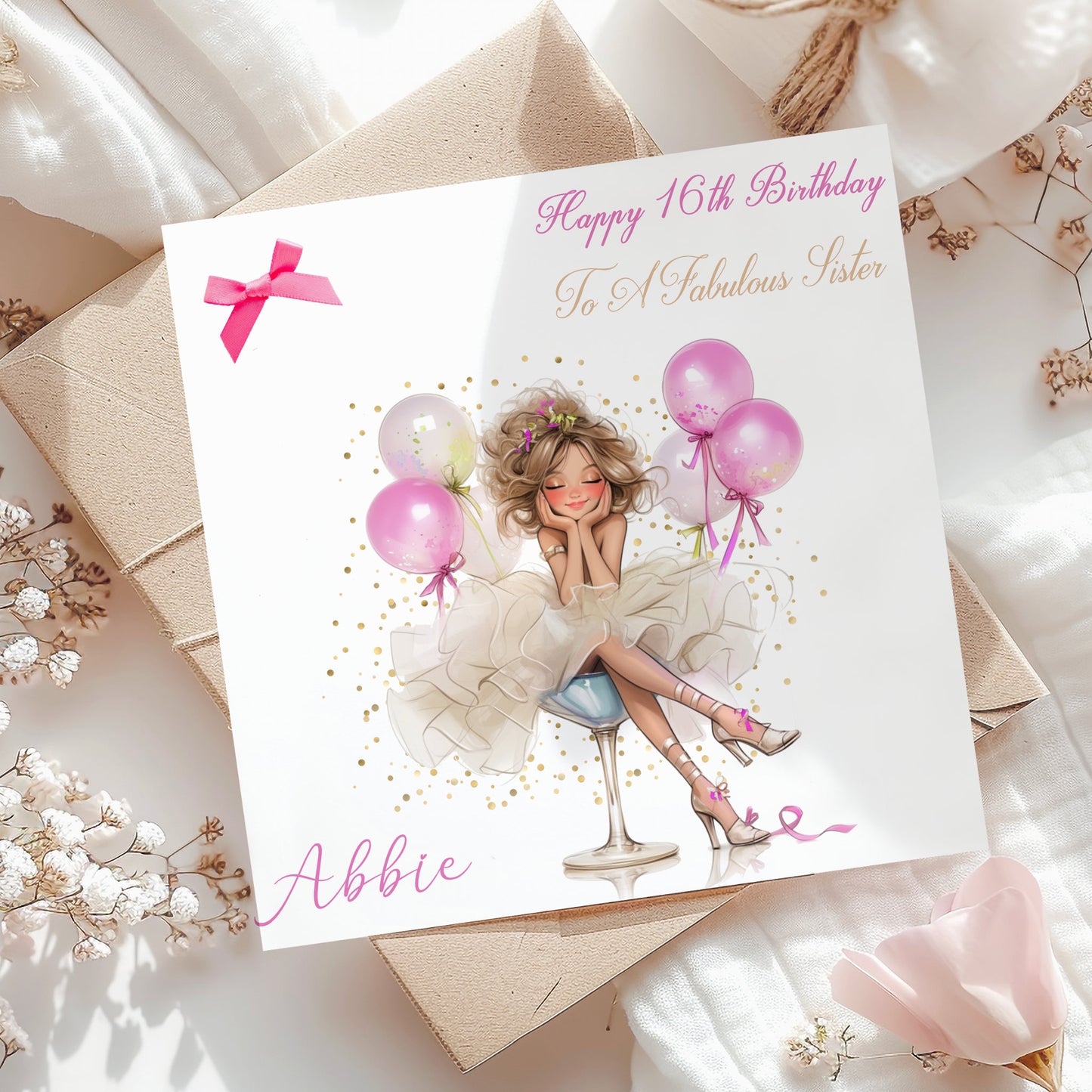 Cocktail Girl Personalised Birthday Card