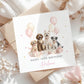Personalised Cute Dog Theme Birthday Card