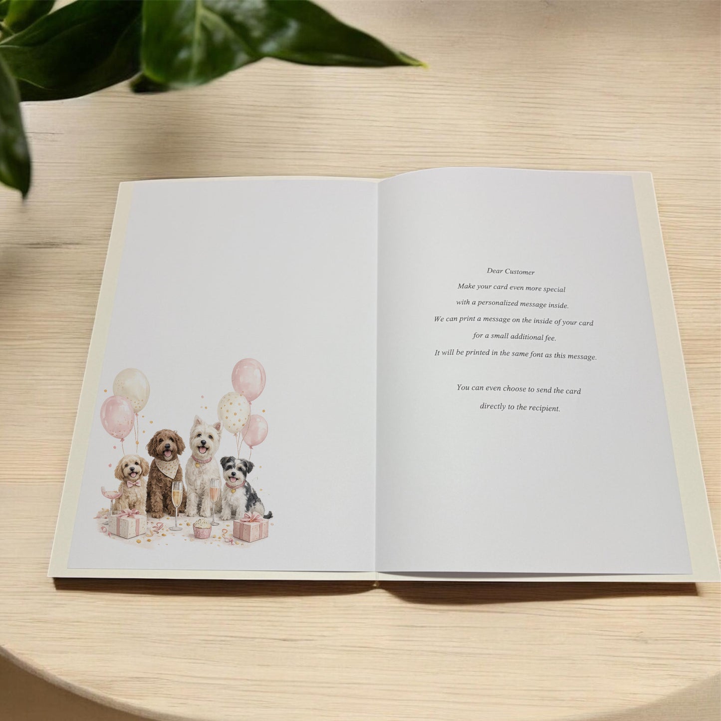 Large A4 Personalised Cute Dog Theme Birthday Card