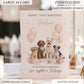 Large A4 Personalised Cute Dog Theme Birthday Card