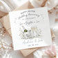 Personalised 25th Silver Wedding Anniversary card for Son and Daughter in Law with champagne glasses, silver hearts and names