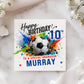 Personalised Football Coloursplash Birthday Card