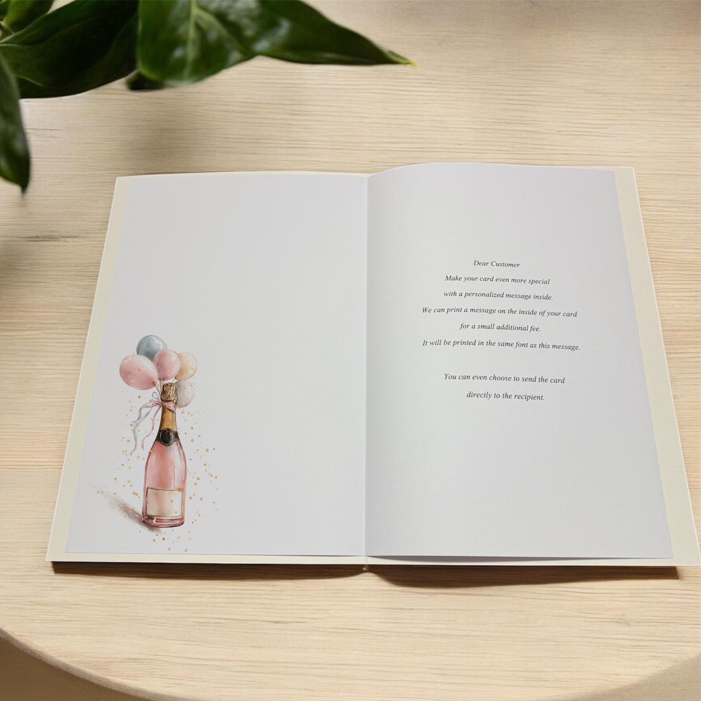 Large A4 Personalised Retirement Card Champagne Balloons