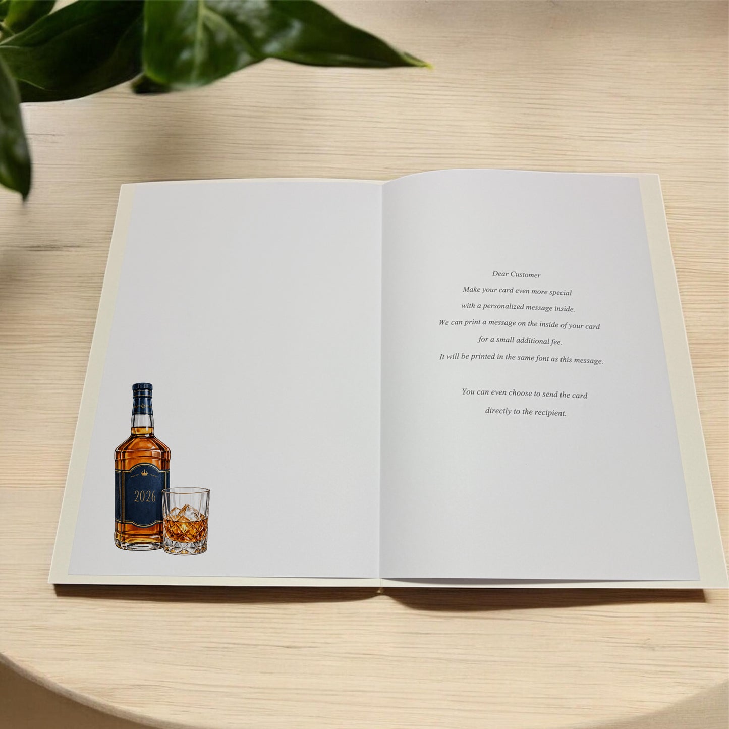 Large A4 Personalised Retirement Card Whisky Bottle