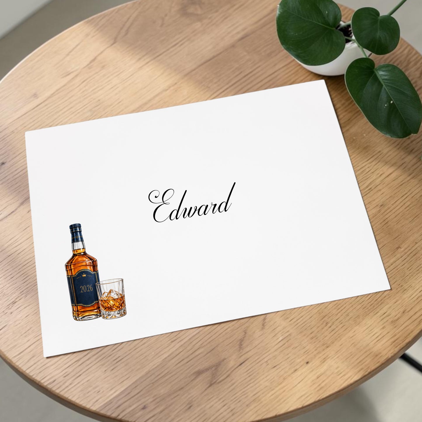 Large A4 Personalised Retirement Card Whisky Bottle