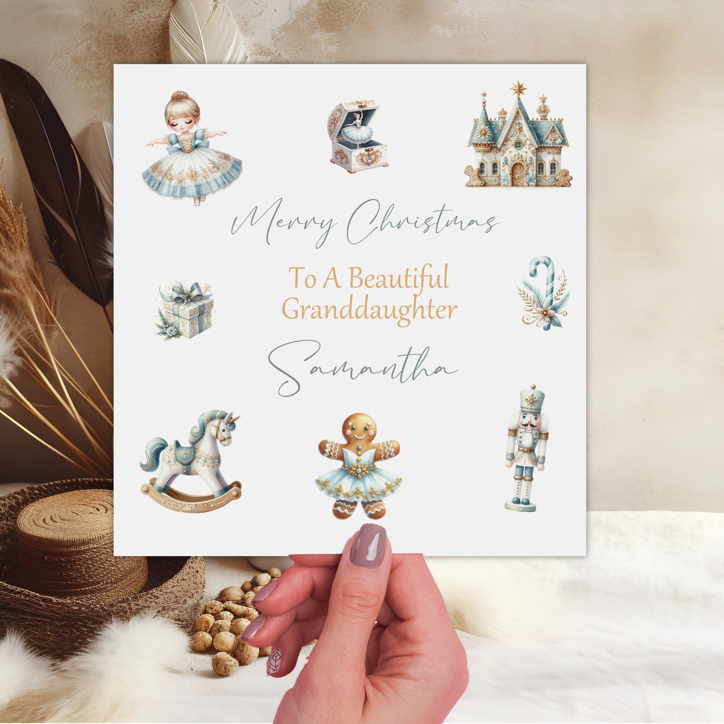 Personalised Girls Christmas Card