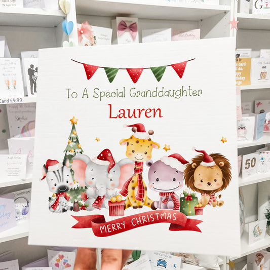 Christmas Card For Children Jungle Animals