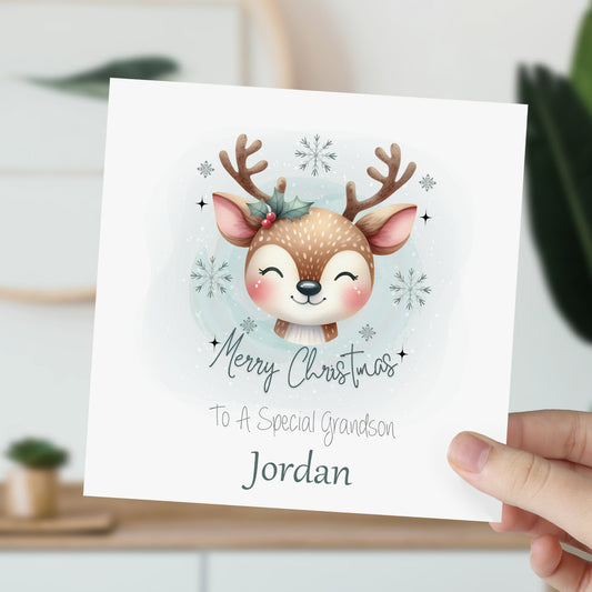 Christmas Card For Children Cute Reindeer