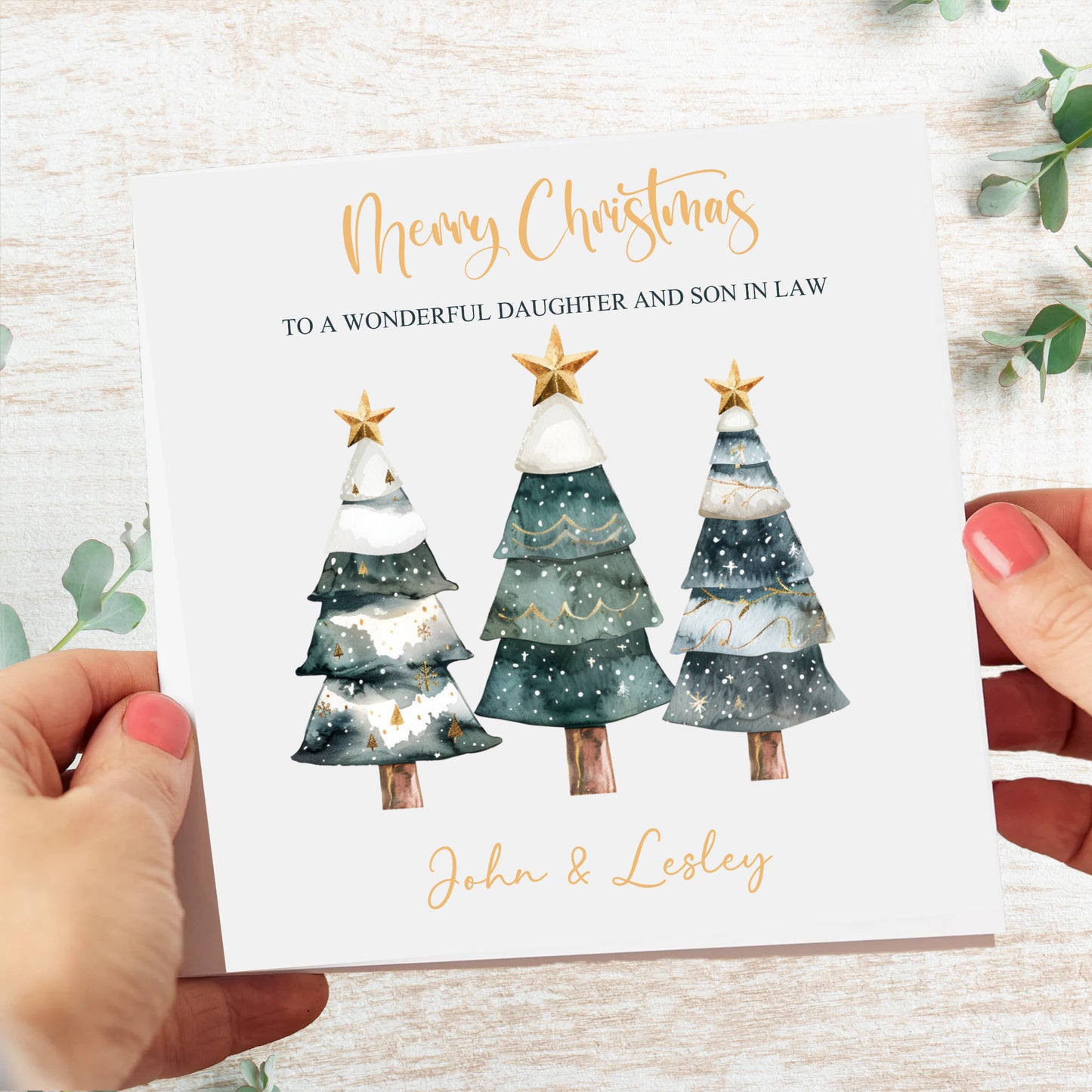 Christmas Card Tree Trio For Friends, Neigbours, Relatives