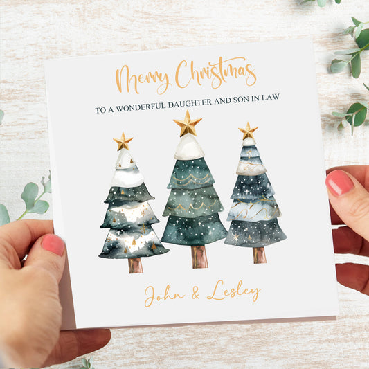 Christmas Card Tree Trio For Friends, Neigbours, Relatives